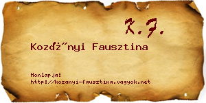 Kozányi Fausztina névjegykártya